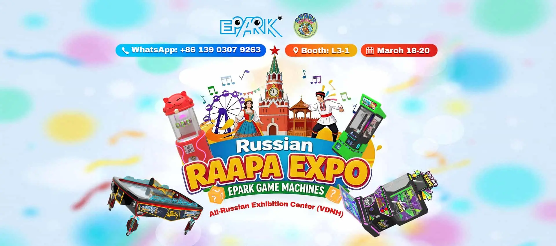 Arkādes mašīnu ražotājs Krievijas izstādē RAAPA Expo 2026